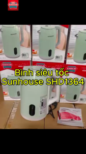 Ấm siêu tốc dung tích lớn 2.8L SUNHOUSE SHD1364 Inox 2 lớp - Bảo hành 1 năm