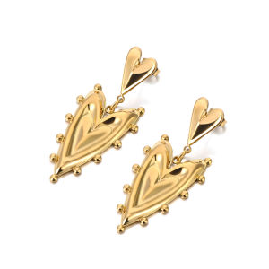 Lokaer Creative Stainless Steel Metal Heart Love Drop Dangle Earrings Anti Allergy Charm Romantic Daily Jewelry for Women E24187