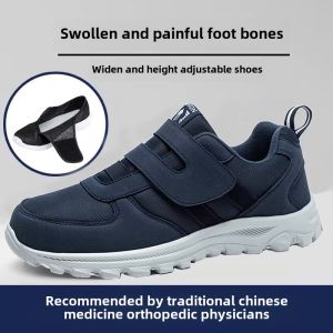 Widely Flared Mens Shoes for Swollen Feet Diabetic Foot Hallux Valgus Paralyzed Foot Gout Special Shoes for Elderly People
