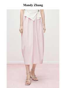Floral Pink High Waist Pleated Skirt for Summer