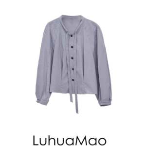 LuhuaMao New Vintage Slim Fit Shirt with Pleats And Micro-Bubbles Four Colors Available Womens Business Casual Top