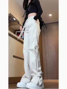 กางเกงกันฝนระดับทหารหญิง กางเกงขายาวทรงตรงป้องกันลม กางเกงขายาวแบบมีซิป ทรงหลวม ทรงหลวม สไตล์อเมริกัน กางเกงทำงานฤดูใบไม้ร่วง