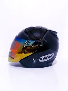 helm ink model centro hitam metalik