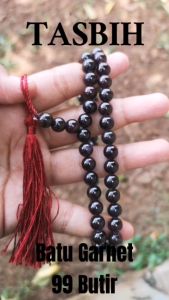 [Bayar di Tempat] Tasbih Batu Garnet Asli Natural 99 Butir