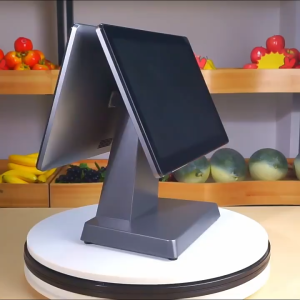 VPOS T1 15.6” + 11.6” i5 Generasi ke-7 8+128GB Terminal POS  – Skrin Sentuh LED Dual Screen Tahan Lasak