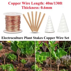 40m/130ft Pure Copper Wire with Fibonacci Coil Winding Jig for Electroculture Gardening Growing Garden Plants and Vegetables