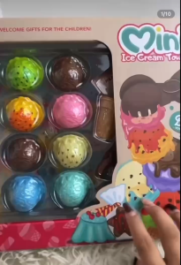 Kids Ice Cream Shop Tower Stacking Toy Set Fun Colorful Ice Cream Desktop Game kid Toys Girl Gift