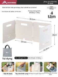 BSWOLF | Kính Chắn Gió Dày Gấp Đựng cho Bếp Ngoài Trời