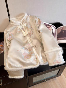 New Chinese Style Womens Short Thickened Embroidered Fleece Cotton Jacket Winter Outerwear Stylish Commute Loose Fit Coat