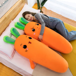 Soft Carrot Pillow Cute Stuffed Toy Bed Sleep Hug Long Pillow Girl Leg-Supporting Doll Big