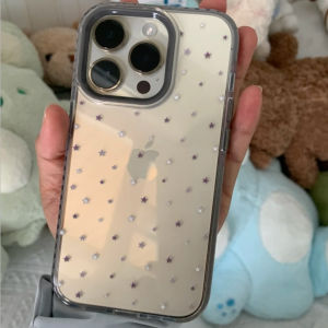 Gray Star Graffiti iPhone 15 pro Max Apple 16 pro Max Phone Case Suitable for 14 pro Personalized Simple 13 Transparent Ring Protective Case 17 pro Max Soft Anti-Fall INS Style Niche