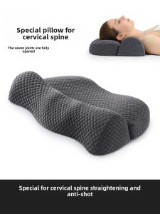 Memory Foam Neck Pillow for Sleeping Non-Arched Spine Support Pressure Relief Single Person Hardness for Cervical Spine