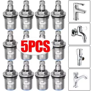 5/1x Faucet Valves Replacement Brass Stainless Steel Faucet Valves Household Sink Tap Inner Cartridges Bathroom Kitchen Faucet