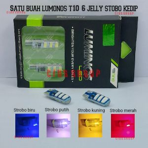 SATU PCS LUMINOS LED T10 STROBO 6 TITIK JELLY BISA UNTUK SEIN SENJA DAN STOP REM VARIO MOTOR DAN MOBIL