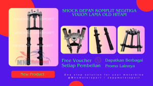 PLUS SEGITIGA ATAS BAWAH SHOCK SHOK DEPAN KOMPLIT VIXION OLD LAMA WARNA HITAM