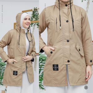 HIJACKET | Jaket Hijaber IXORA Premium Waterproof Jacket Parka Wanita Muslimah Parasut Tahan Air