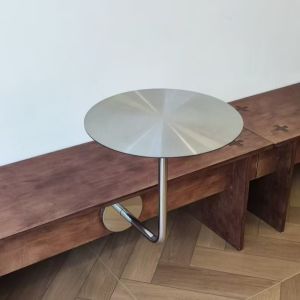 Trendy Milk Tea Shop Cafe Influencer Wall-Mounted Stainless Steel Small Round Table Wall-Mounted Table Card Holder Table