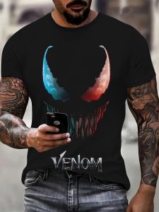 Marvel Licensed Venom MenS T-Shirt Graphic Designs Humorous Slogans And Letter Prints Superhero Anime T Shirt