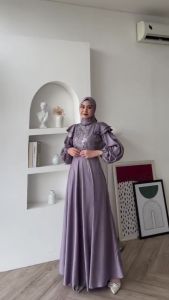BEST SELLER Amira Dress Silk Brukat Premium Gamis Kondangan Wanita Terbaru 2024 Dress Muslim Pesta