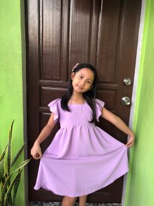 ELEGANT SWISS DOT FABRIC DRESS FOR GIRLS