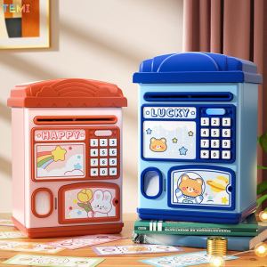 TEMI Password Piggy Bank Money Safe Sound Effect Strongbox Home ATM Machine Music Coin Bank New ATM Machine with Fingerprint
