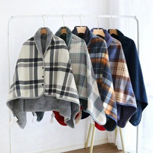 Thickened Multi-Functional Warm Shoulder Shawl Neck Cover Blanket for Women Office Use Air Conditioned Room Heating Shoulder Protection