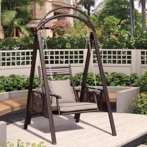Outdoor Indoor Swing Chair Modern Simple Style PE Wicker Hanging Chair for Balcony Home Use ST MIRREN Brand Master Design