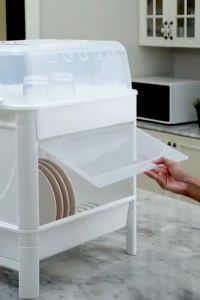 Clip Pac ที่คว่ำจาน 2 ชั้น ขนาดใหญ่ ฝาปิดหน้า-หลัง จัดเก็บได้มิดชิดกว่าเดิม พร้อมถาดรองน้ำ