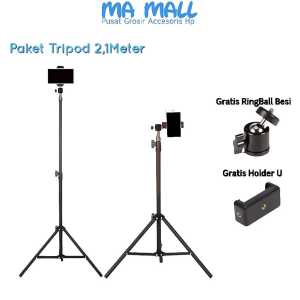 Tripod Hp Handphone 2 Meter B57 Potrait Foto Video Landscape 360 Derajat Live Streaming Vlog Tongsis Tripod 21 meter Paket Vlog Youtuber Streaming Live
