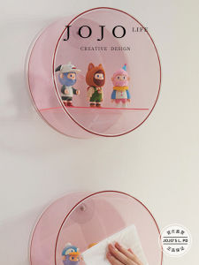 Wall-Mounted round Display Cabinet Toy Storage Shelf JOJOS L. PD. Messrs. Groceries Blind Box Display Case Organizer