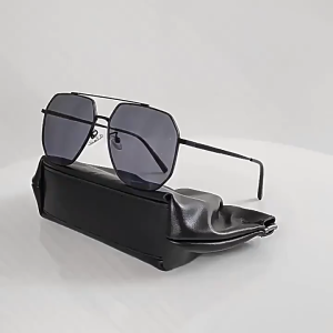 Kacamata Hitam Jembatan Hidung Ganda Klasik Pria Mengemudi Kacamata Tahan Ultraviolet