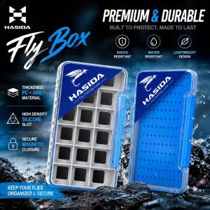 HASIDA Fly Fishing Tackle Box Hook Storage PC+ABS Strong Magnetic Attraction Thickened Precise Hook Slots Transparent Waterproof