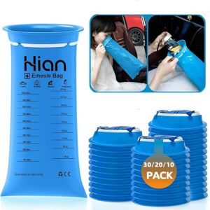 30pcs Disposable Vomit Bag Portable Car Motion Sickness Bag Pregnant Nausea Vomit Bag Travel Anti Vomit Emergency Disposal Kit