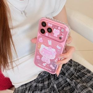 Sanrio | Ốp Điện Thoại Hello Kitty Màu Hồng Dễ Thương Cho iPhone 15/16/17 Pro Max Chống Sốc Chống Xước Chống Bụi Chống Nước Chất Liệu Nhựa