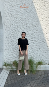 Clouwny Megan Pearl Blouse Atasan Wanita Premium Soft Cotton Fit to XXL