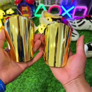 1 Pair Mini Football Shin Guards Gold Silver Thickened Design for Youth and Adult Training & Match