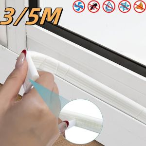 3/5M  Acoustic Insulation Foam Window Weather Seal Strip for Sliding Door Windows Windproof Soundproof Cotton Seal Gap Filler
