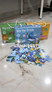 Kids Toys Blocks jigsaw puzzle Educational Toys Series animal dinasour fish For 3tahun birthday Gift hadiah Present Play House Toys Set 60pcs