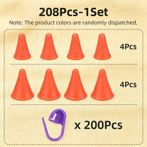 208Pcs Hybrid Rubber Cone Shape Knit Knitting Needles Cap Tips Point Protectors Knitting Craft Sewing Accessories Locking Stitch