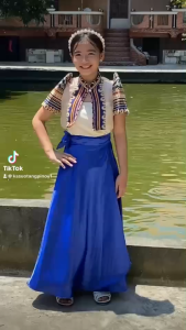 ROYAL BLUE - Ethnic Bolero Modern Filipiniana and Skirt for kids