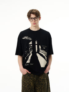 MADWITCH | Retro Vintage Art Shadow Print T-shirt Casual