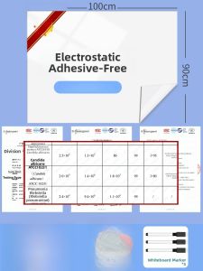Static Whiteboard Stickers Removable Childrens Home Use Drawing Board Small Blackboard Erasable Picture Hanging on Wall for Company Meeting Note Taking Student Review Teaching Demonstration
