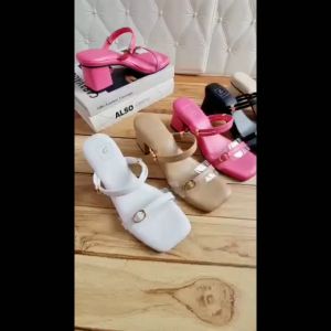sandal hak wanita tali gesper terbaru 2023 - BAY.ID