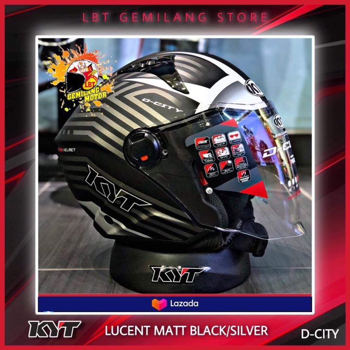KYT Helmets DCITY [LUCENT MATT BLACK/GREY] Lazada