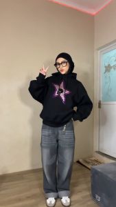 Hoodie Boxy oversize Fillingstreet - Rhngsterisk Black