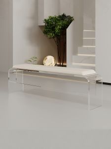 Modern Minimalist Acrylic Transparent Floating Dining Chair Bedroom Entrance Slipper Bench Home Use Doorway Long Seat Bench