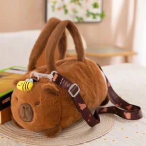 Fashionable Personalized Capybara Handbag Single Shoulder Crossbody Bag Small Bucket Coin Purse Plush Childrens Toy