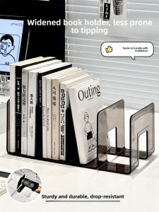 Transparent Acrylic Bookends Desktop Book Storage Rack Student Desk Partition File Rack Tabletop Organizer Plastic Material