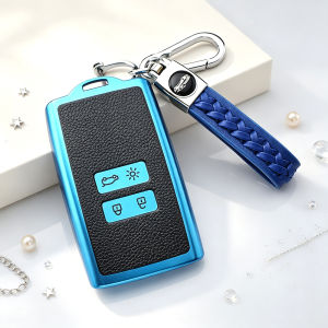 TPU Leather Auto Shell Fob For Renault Espace 5 Kadjar Koleos Captur Megane 4 Talisman Arkana Dacia Sandero Car Key Case Cover