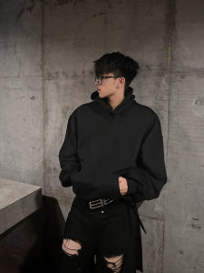 LIUBU | Heavyweight Tough American Oversized Black Hoodie 500g